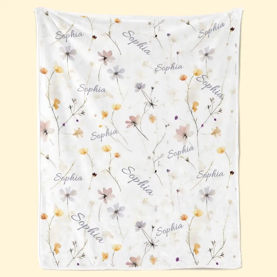 A Baby's Smile Is The Sweetest Flower Of All - Family Personalized Custom Baby Blanket - Gift For Baby Kids, Newborn Baby