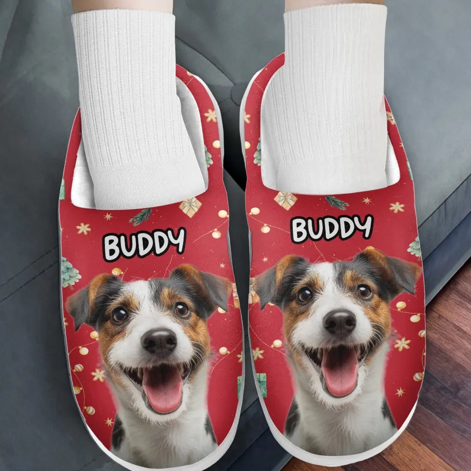 Custom Photo Unleash The Joy - Dog & Cat Personalized Custom Fluffy Slippers - Christmas Gift For Pet Owners, Pet Lovers