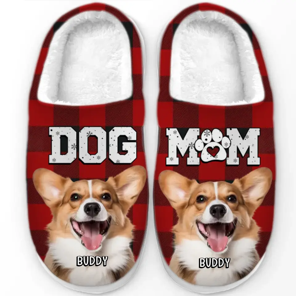 Custom Photo Paws And Relax This Holiday Season With Warm Fluffy Feet - Dog & Cat Personalized Custom Fluffy Slippers - Christmas Gift For Pet Owners, Pet Lovers
