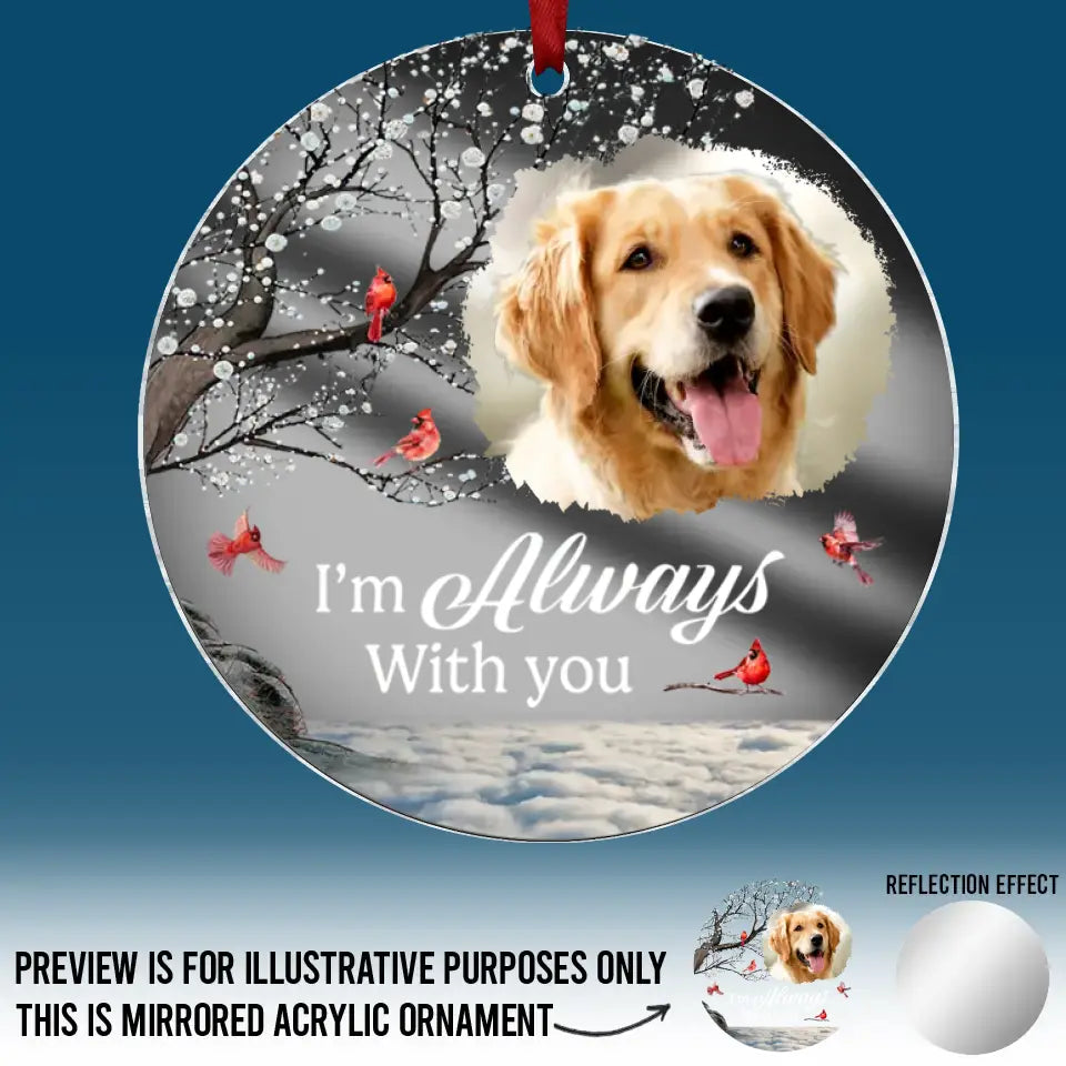 Custom Photo Forever In My Heart - Memorial Personalized Custom Mirrored Acrylic Ornament - Sympathy Gift, Christmas Gift For Pet Owners, Pet Lovers