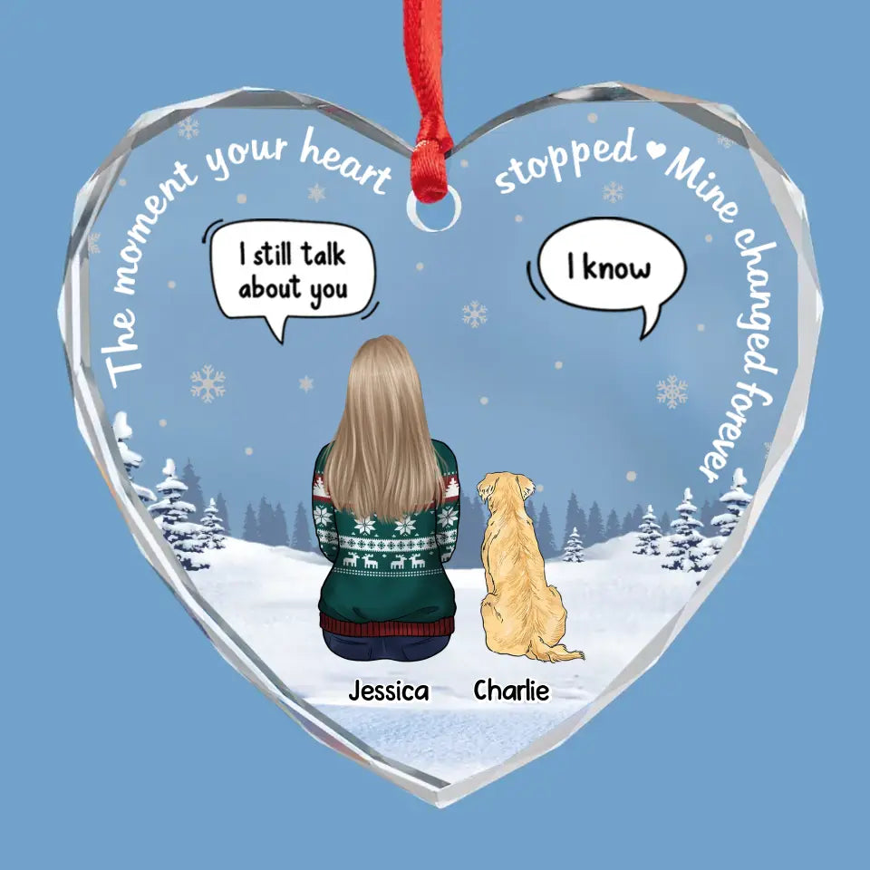 Your Wings Were Ready But My Heart Was Not - Memorial Personalized Custom Heart Glass Ornament - Sympathy Gift, Christmas Gift For Pet Owners, Pet Lovers