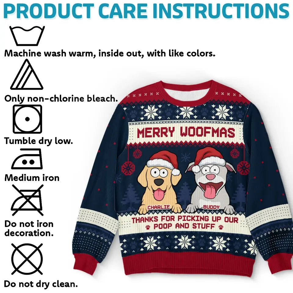 Paws And Enjoy The Holiday Cheer - Dog Personalized Custom Ugly Sweatshirt - Unisex Wool Jumper - Christmas Gift For Pet Owners, Pet Lovers