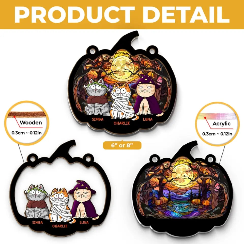 This Halloween, My Cat And I Are The Purr-Fect Pair! - Dog & Cat Personalized Window Hanging Suncatcher Ornament - Halloween Gift For Pet Owners, Pet Lovers