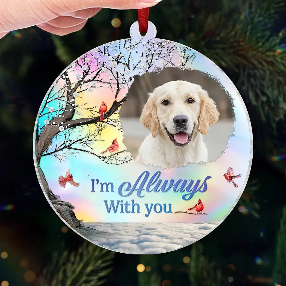 Custom Photo You Brought Joy To Our Lives - Memorial Personalized Custom Hologram Ornament - Sympathy Gift, Christmas Gift For Pet Owners, Pet Lovers