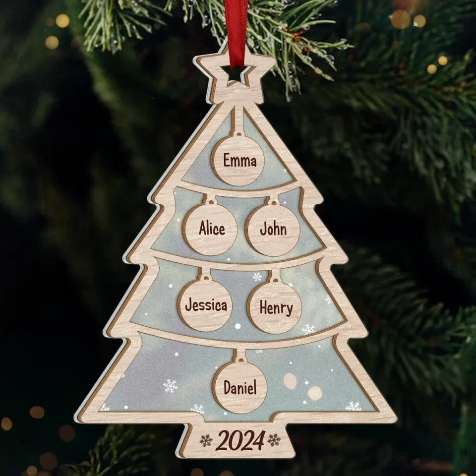The Warmth Of Family Makes Christmas Glow - Family Personalized Custom Wood & Acrylic Ornament - Christmas Gift For Family Members