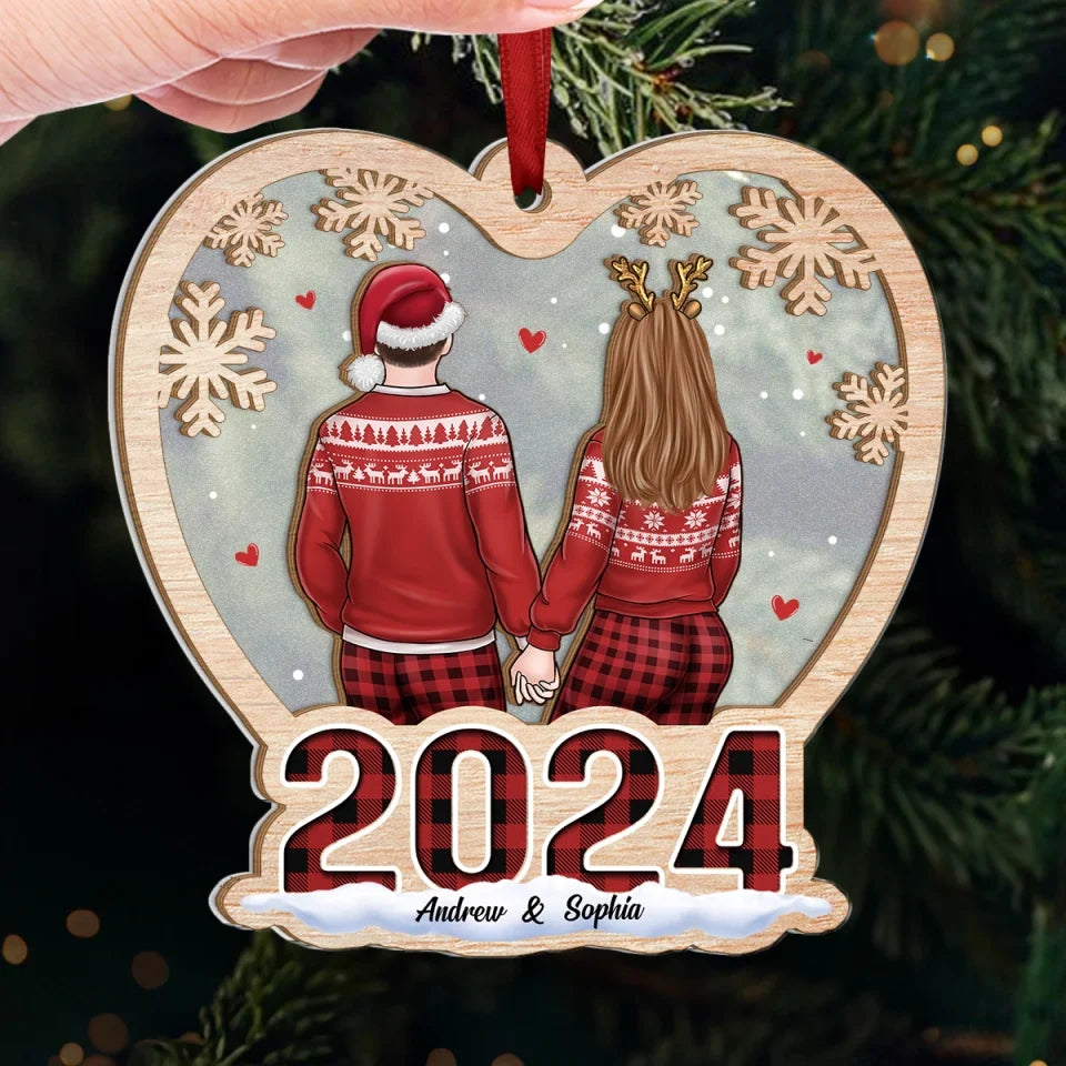 Our Christmas Story Is My Favorite Love Tale - Couple Personalized Custom Wood & Acrylic Ornament - Christmas Gift For Husband Wife, Anniversary