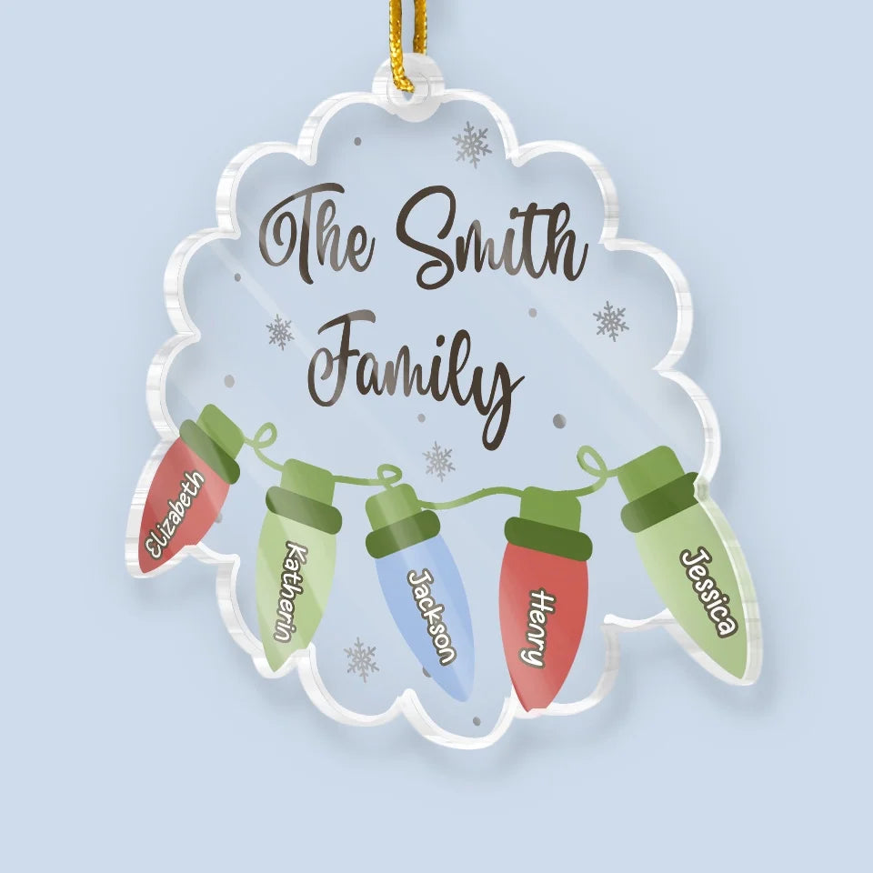 Making Spirits Bright Round The Clock - Family Personalized Custom Ornament - Acrylic Custom Shaped - Christmas Gift For Family Members