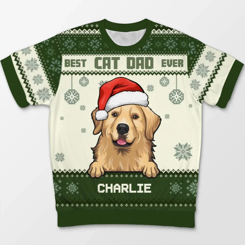 All I Want For Christmas Is You! - Dog & Cat Personalized Custom All Over Print Adult Short Sleeve Sweater - Christmas Gift For Pet Owners, Pet Lovers