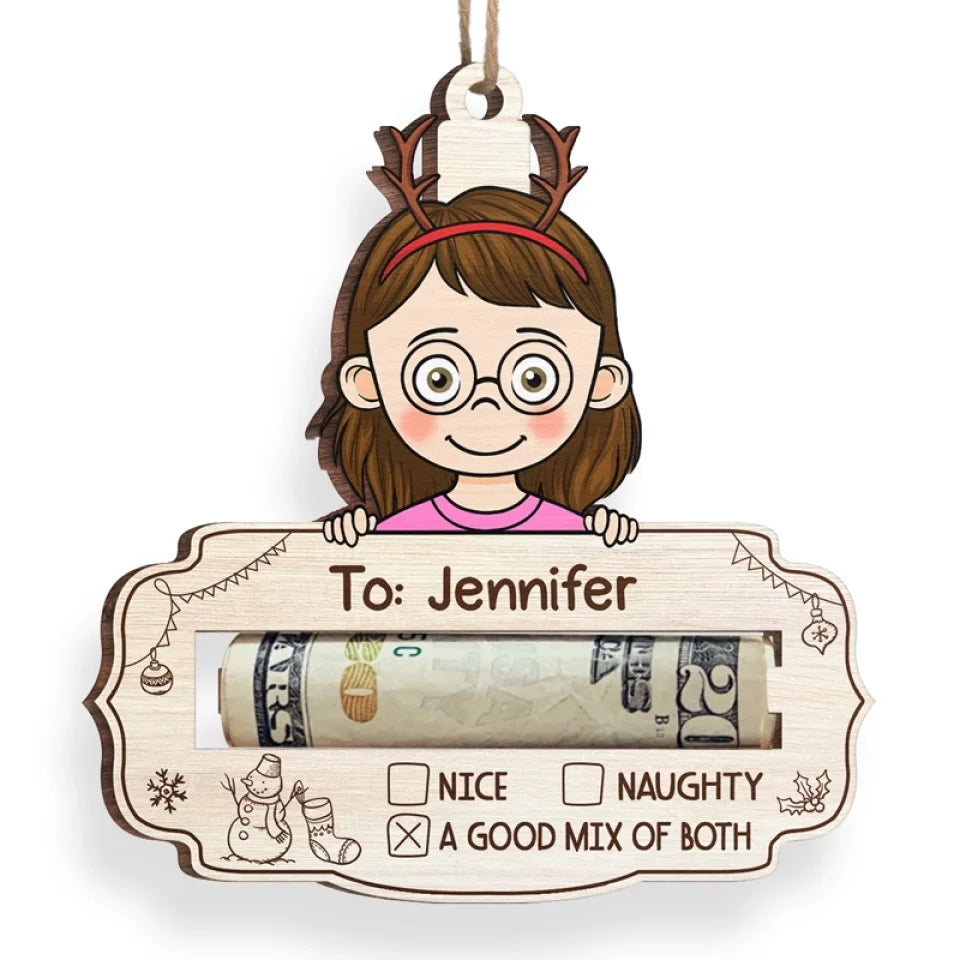 Families Bring Extra Joy To Christmas - Family Personalized Custom Ornament, Money Holder - Wood Custom Shaped - Christmas Gift For Family Members