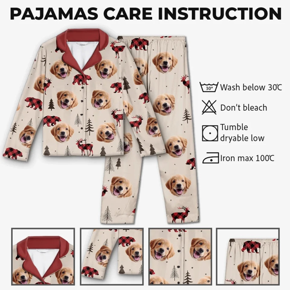Custom Photo Paws And Reflect On The Joy Of The Season - Dog & Cat Personalized Custom Pajamas - Christmas Gift For Pet Owners, Pet Lovers