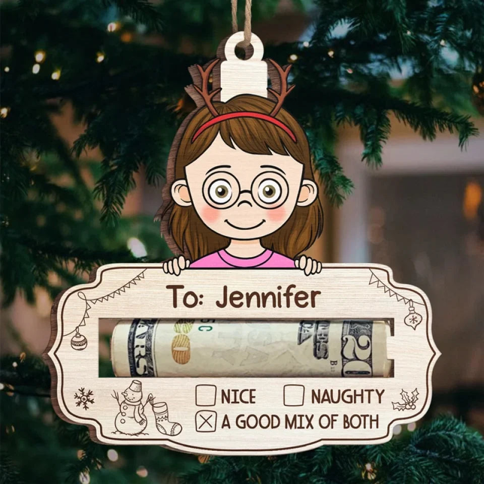 Families Bring Extra Joy To Christmas - Family Personalized Custom Ornament, Money Holder - Wood Custom Shaped - Christmas Gift For Family Members
