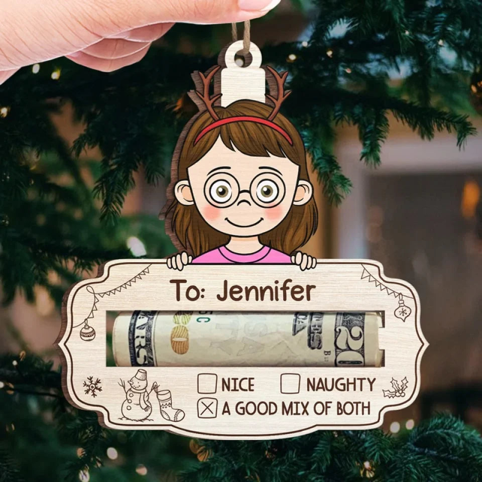 Families Bring Extra Joy To Christmas - Family Personalized Custom Ornament, Money Holder - Wood Custom Shaped - Christmas Gift For Family Members