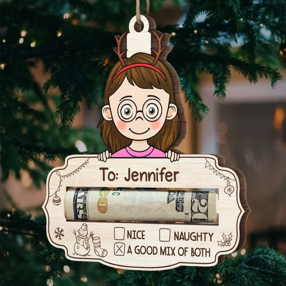 Families Bring Extra Joy To Christmas - Family Personalized Custom Ornament, Money Holder - Wood Custom Shaped - Christmas Gift For Family Members