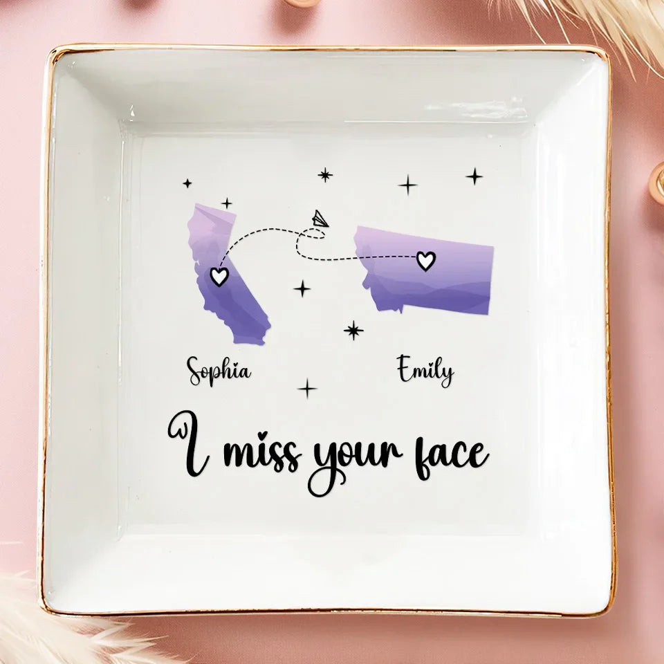 Long Distance The Best Of Me Is Yet To Come - Bestie Personalized Custom Jewelry Dish - Gift For Best Friends, BFF, Sisters