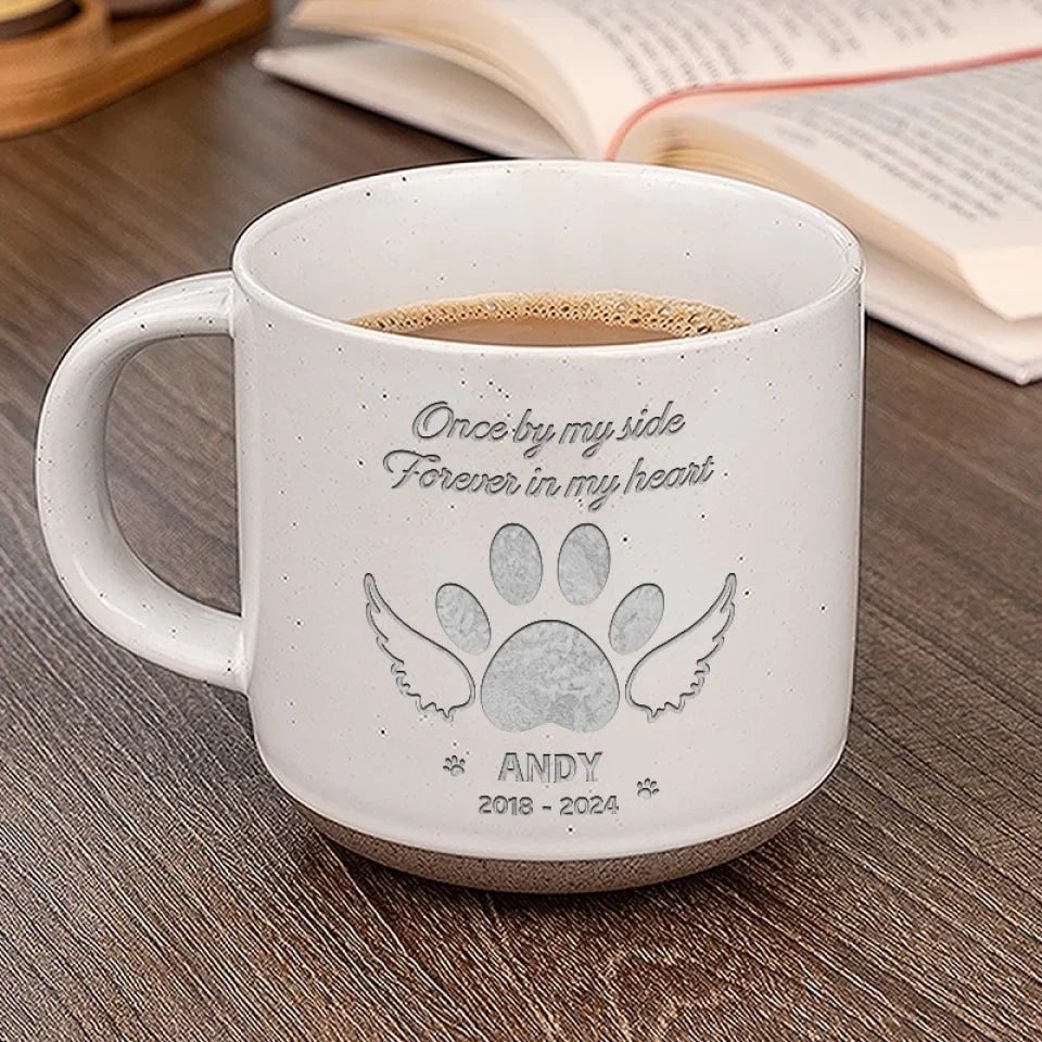 Pets And Angels Are Not Very Far Apart - Memorial Personalized Custom Pottery Mug - Sympathy Gift For Pet Owners, Pet Lovers