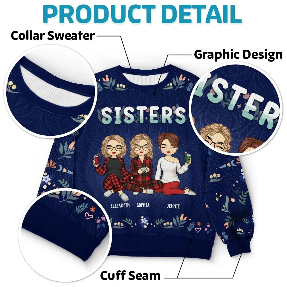 Jingle Ladies Rock - Bestie Personalized Custom Ugly Sweatshirt - Unisex Wool Jumper - Christmas Gift For Best Friends, BFF, Sisters