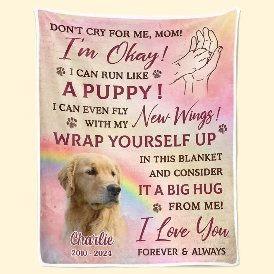 Custom Photo Run Free, Faithful Friend - Memorial Personalized Custom Blanket - Sympathy Gift For Pet Owners, Pet Lovers