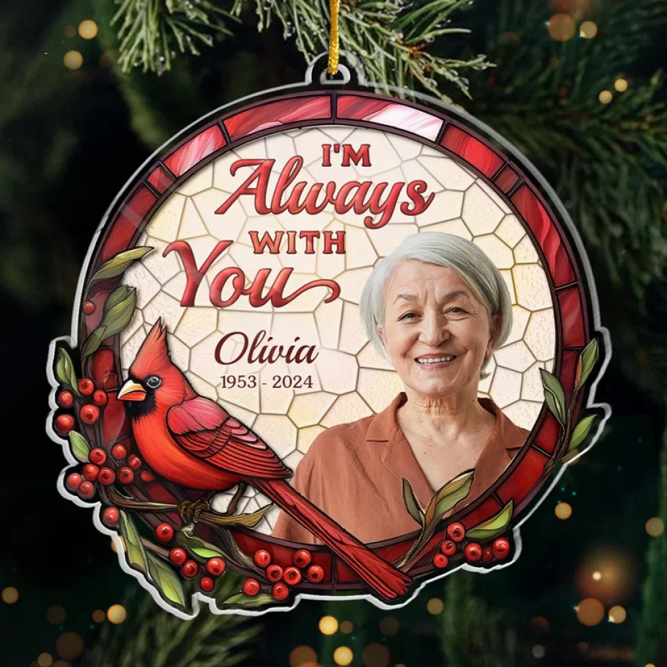 Custom Photo Remembered With Love - Memorial Personalized Custom Ornament - Acrylic Custom Shaped - Christmas Gift, Sympathy Gift For Family Members