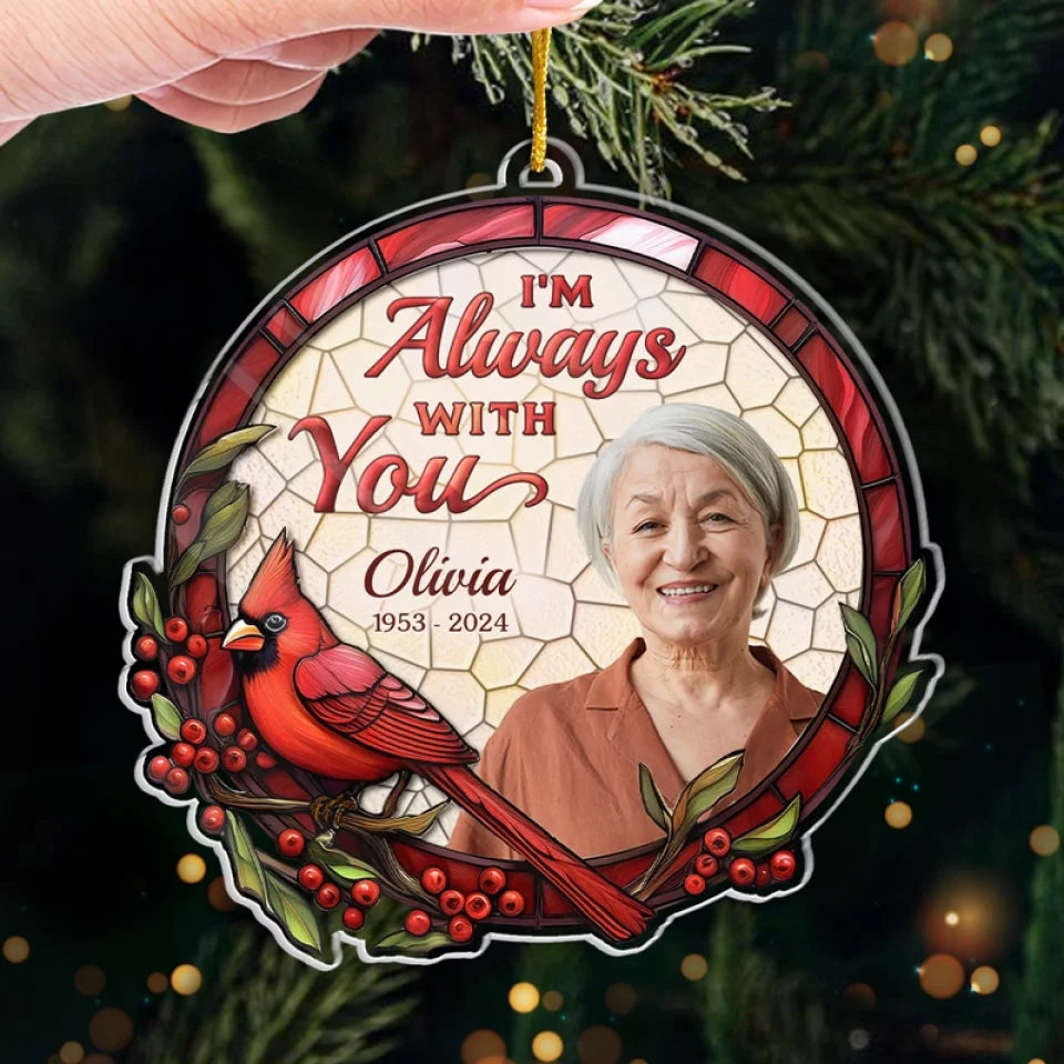 Custom Photo Remembered With Love - Memorial Personalized Custom Ornament - Acrylic Custom Shaped - Christmas Gift, Sympathy Gift For Family Members