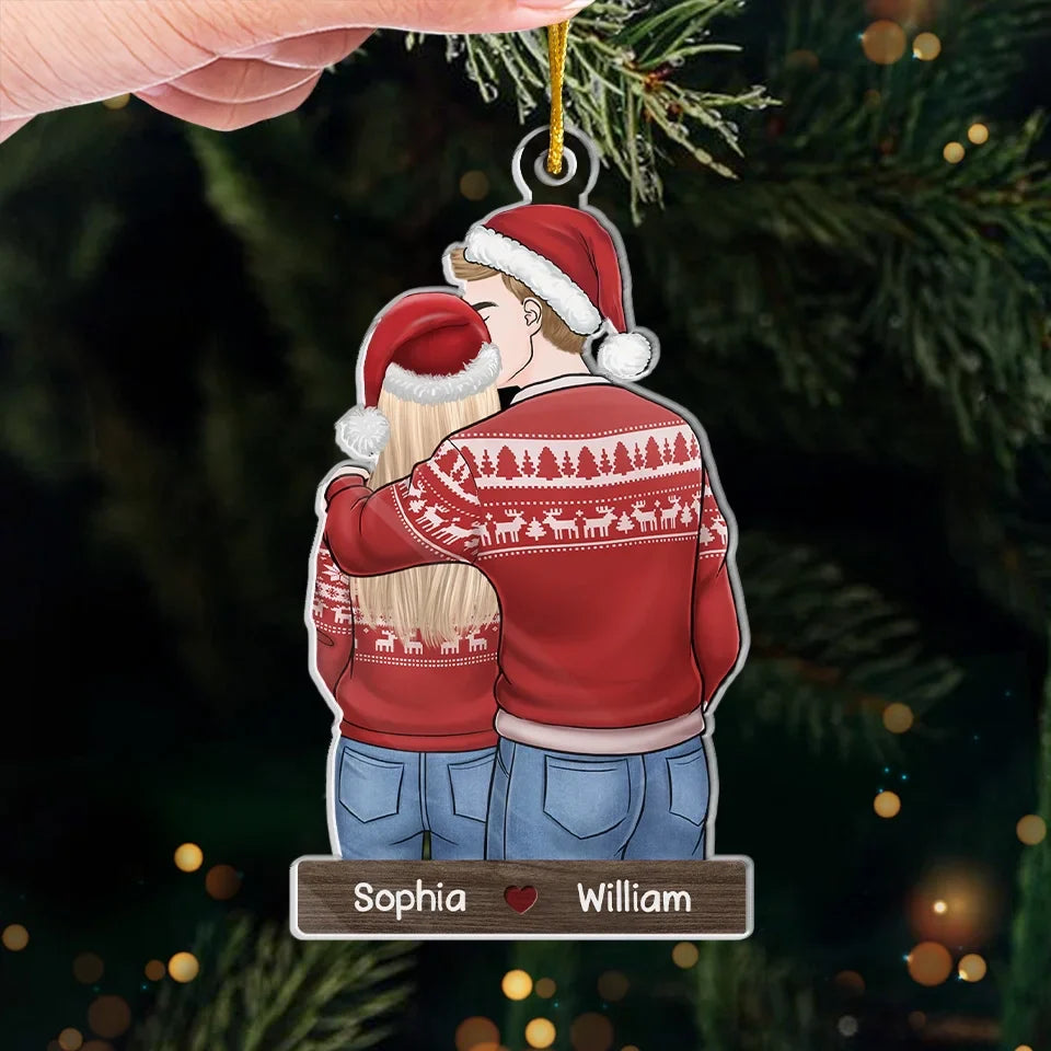 Together Is A Wonderful Place To Be - Couple Personalized Custom Ornament - Acrylic Custom Shaped - Christmas Gift For Husband Wife, Anniversary