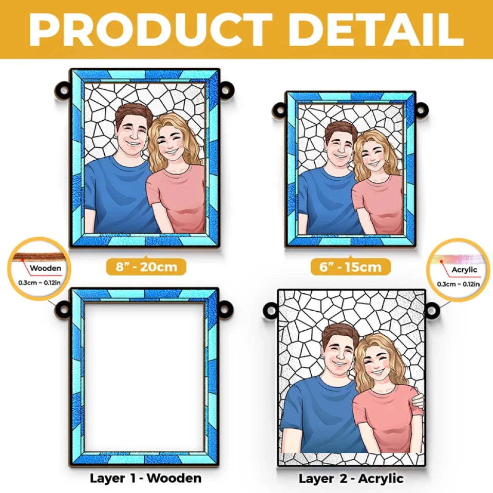 This Ornament Reflects The Love And Laughter We Share - Couple Personalized Window Hanging Suncatcher - Christmas Gift For Husband Wife, Anniversary