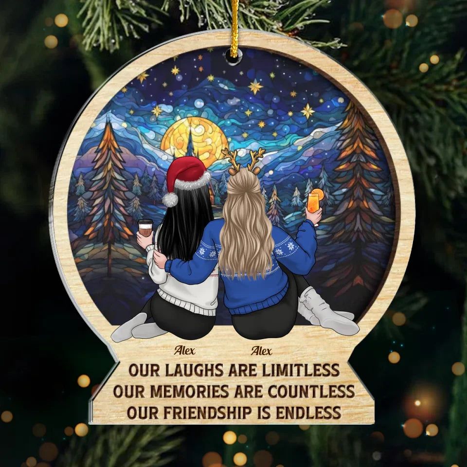 Friends Make Everything Easier - Bestie Personalized Custom Ornament - Acrylic Custom Shaped - Christmas Gift For Best Friends, BFF, Sisters