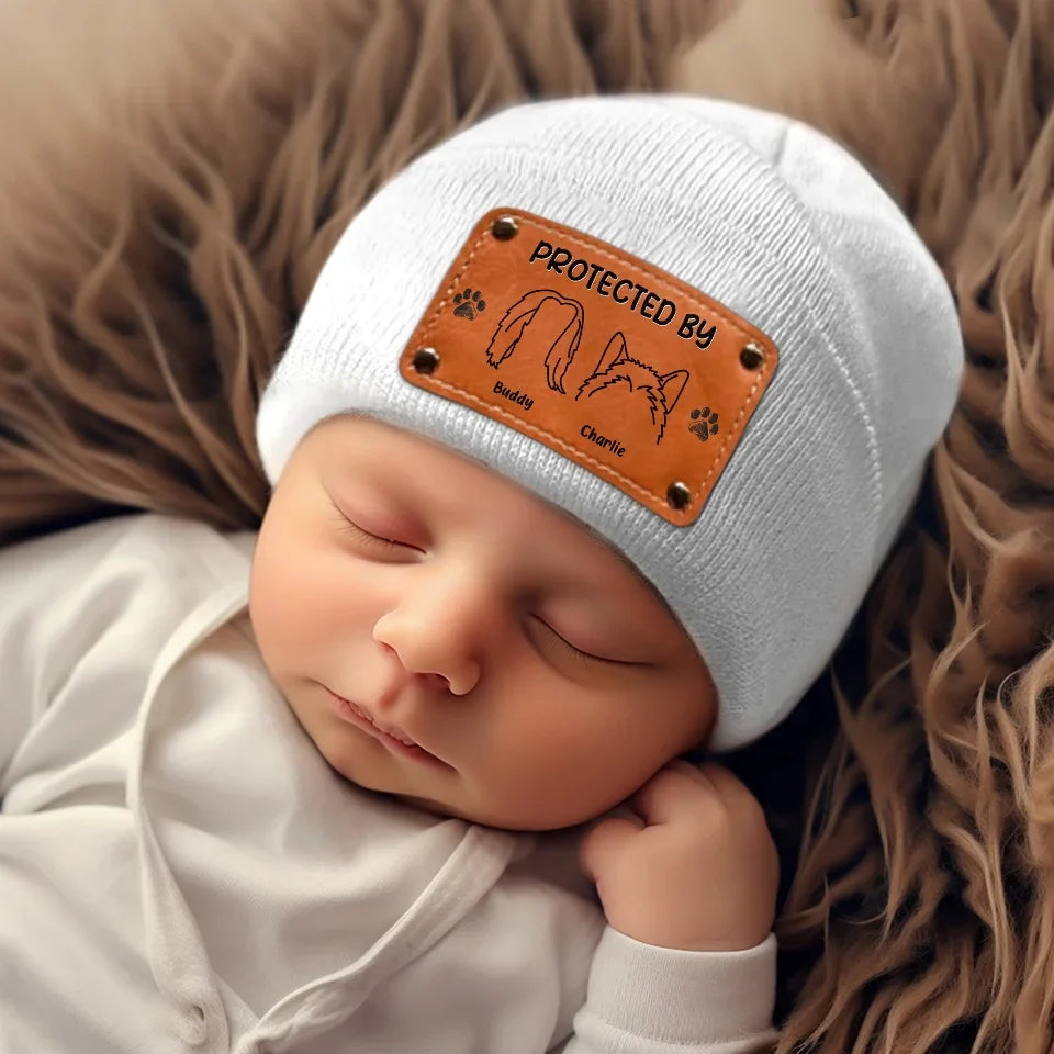 Time Spent With Dogs Is Never Wasted - Dog & Cat Personalized Custom Baby Beanie Hat - Gift For Pet Owners, Pet Lovers