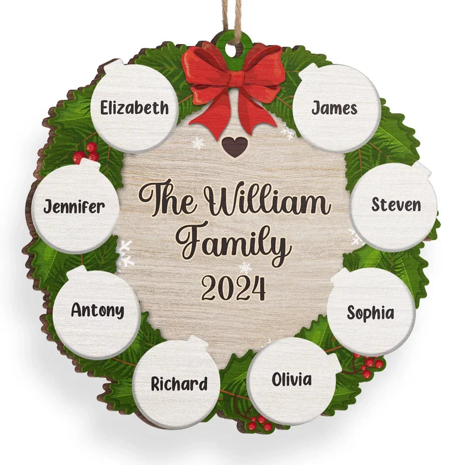 Family Is The Greatest Christmas Gift - Family Personalized Custom Ornament - Wood Custom Shaped - Christmas Gift For Family Members
