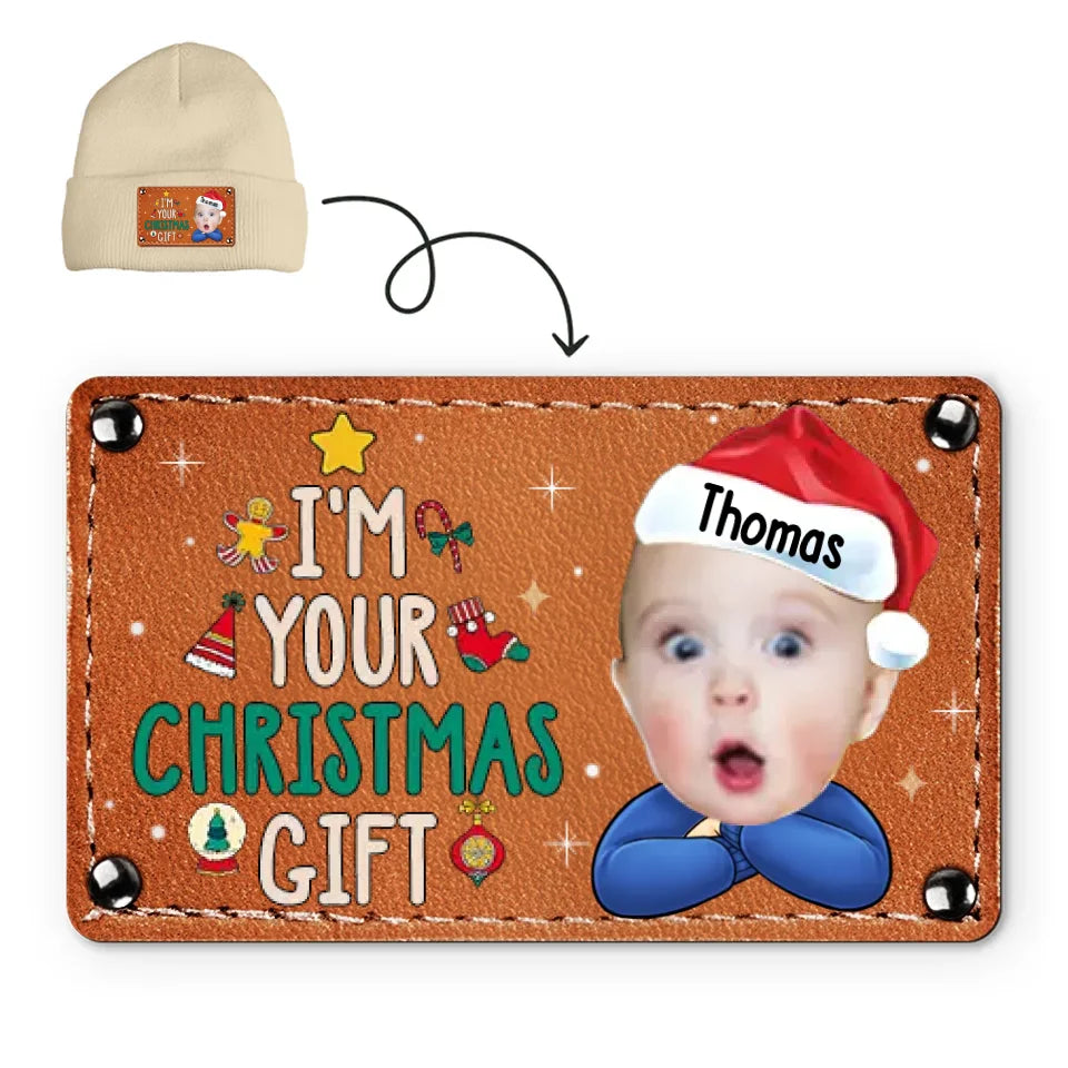 Custom Photo I'm Your Christmas Gift - Family Personalized Custom Baby Beanie Hat - Christmas Gift For Baby Kids, Newborn Baby
