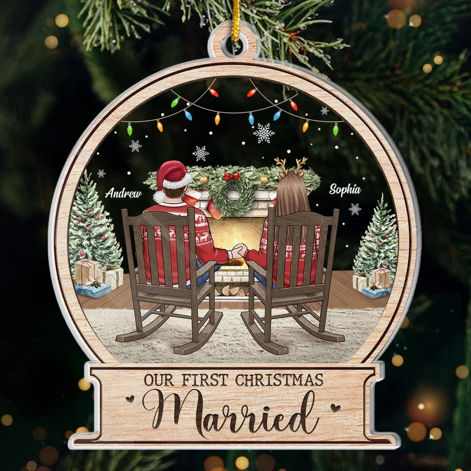 Our First December To Remember - Couple Personalized Custom Ornament - Acrylic Custom Shaped - Christmas Gift For Husband Wife, Anniversary, First Christmas