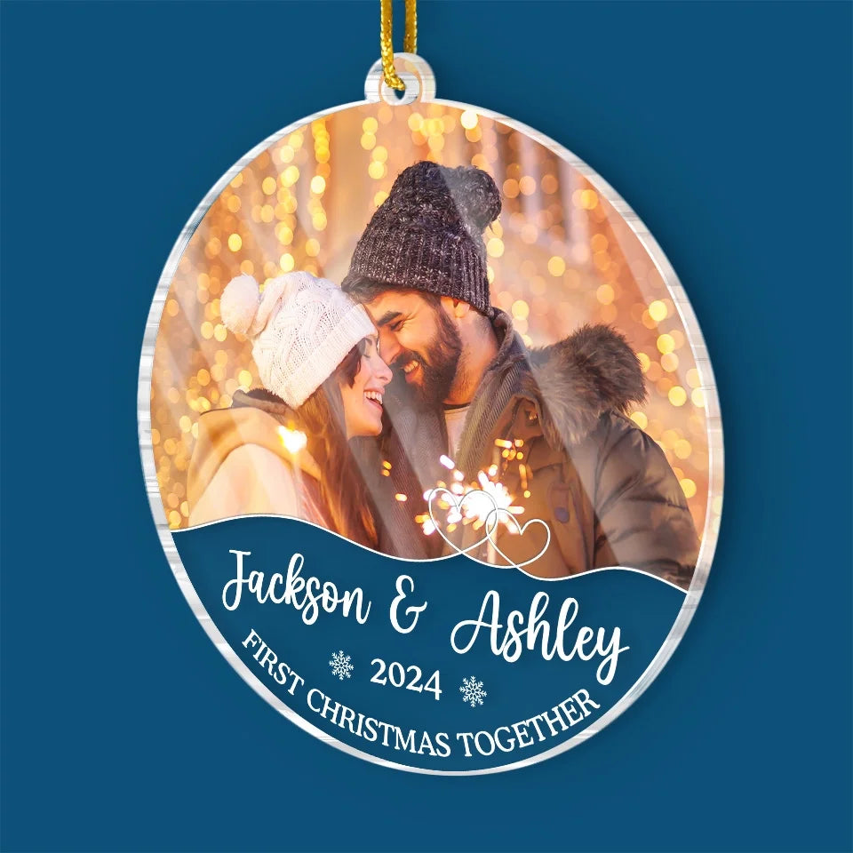 Custom Photo My Love For You Is Evergreen - Couple Personalized Custom Ornament - Acrylic Custom Shaped - Christmas Gift For Husband Wife, Anniversary, First Christmas