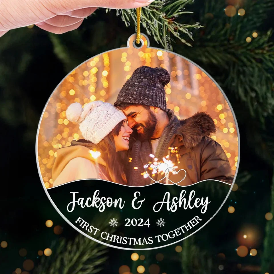 Custom Photo My Love For You Is Evergreen - Couple Personalized Custom Ornament - Acrylic Custom Shaped - Christmas Gift For Husband Wife, Anniversary, First Christmas