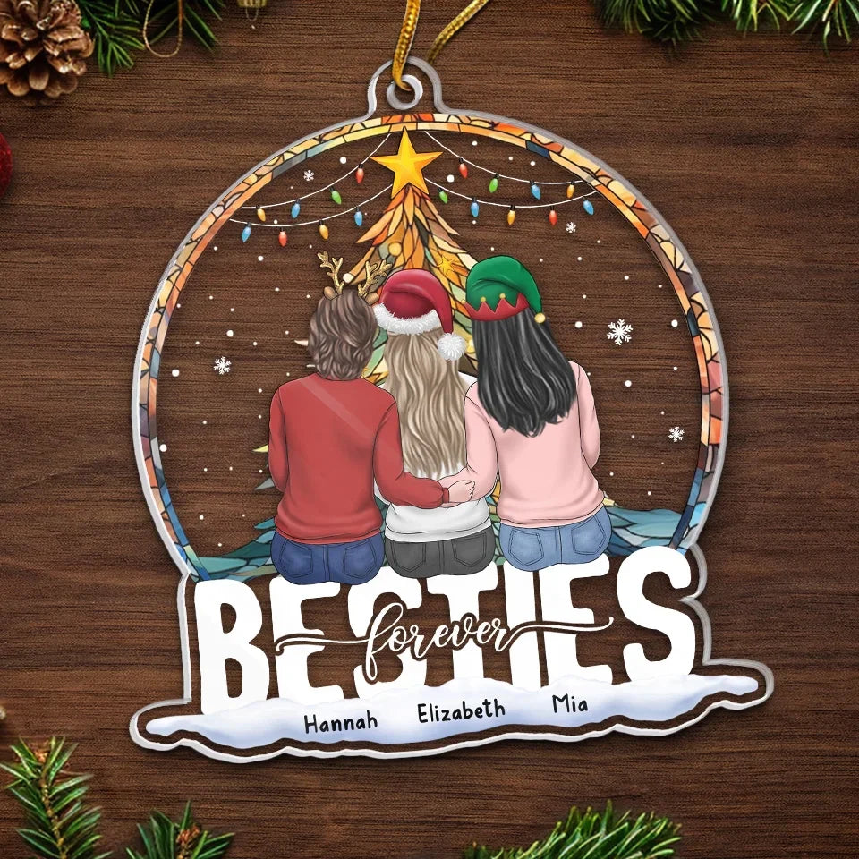 True Friendship Is A Precious Gift - Bestie Personalized Custom Ornament - Acrylic Custom Shaped - Christmas Gift For Best Friends, BFF, Sisters