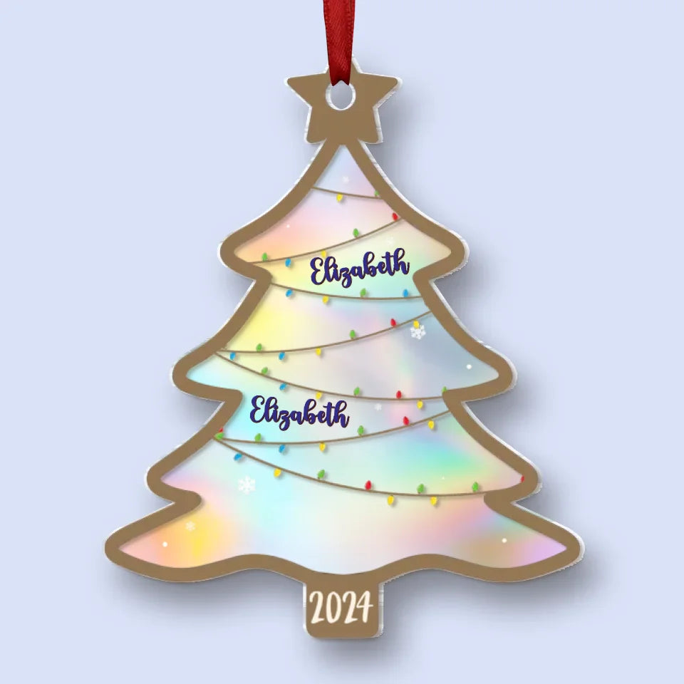 Family Is The Heart Of Christmas - Family Personalized Custom Hologram Ornament - Christmas Gift For Family Members