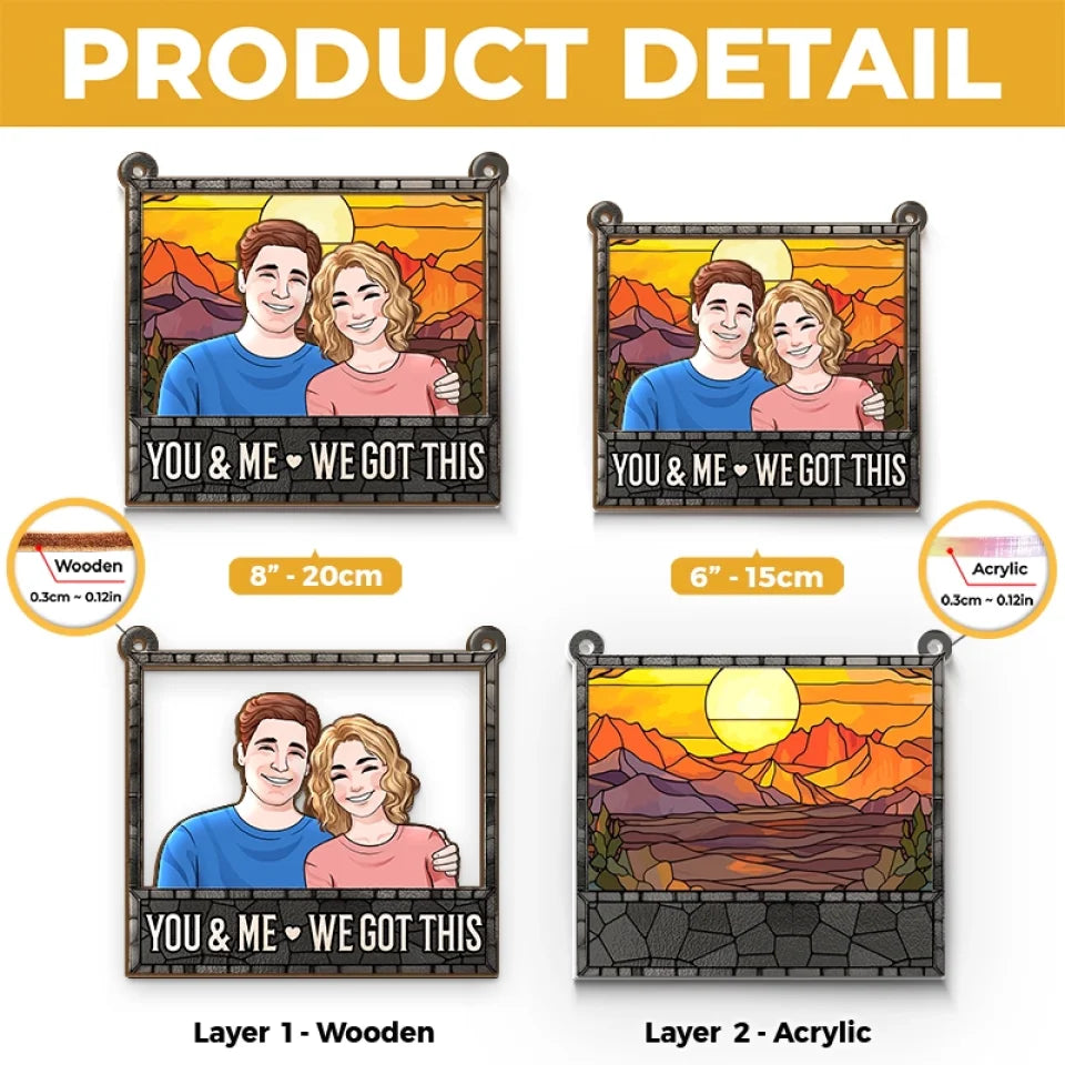 My Love For You Is Evergreen - Couple Personalized Window Hanging Suncatcher Ornament - Christmas Gift For Husband Wife, Anniversary