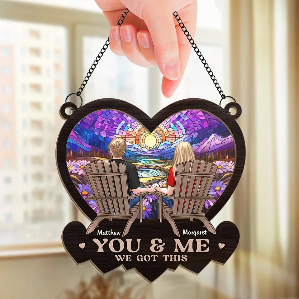 You're My Christmas Past, Present, And Future - Couple Personalized Window Hanging Suncatcher Ornament - Christmas Gift For Husband Wife, Anniversary