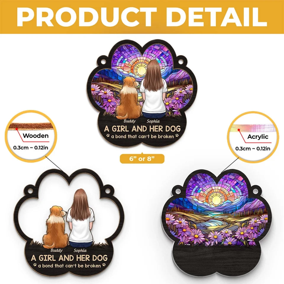 Where There Is Love, There Is No Goodbye - Memorial Personalized Window Hanging Suncatcher Ornament - Sympathy Gift For Pet Owners, Pet Lovers