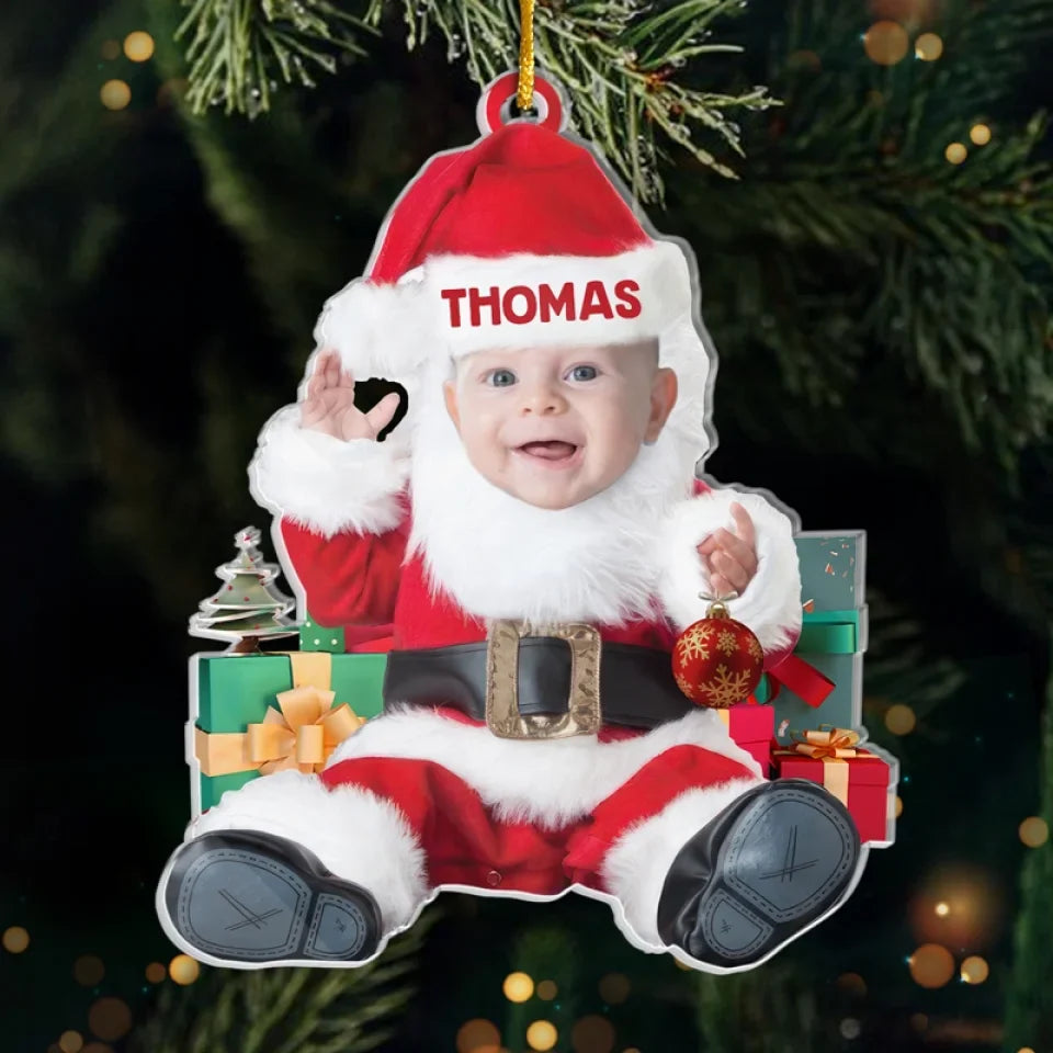 Custom Photo We Traded Silent Nights For This Bundle Of Joy - Family Personalized Custom Ornament - Acrylic Custom Shaped - Christmas Gift For Baby Kids, Newborn Baby