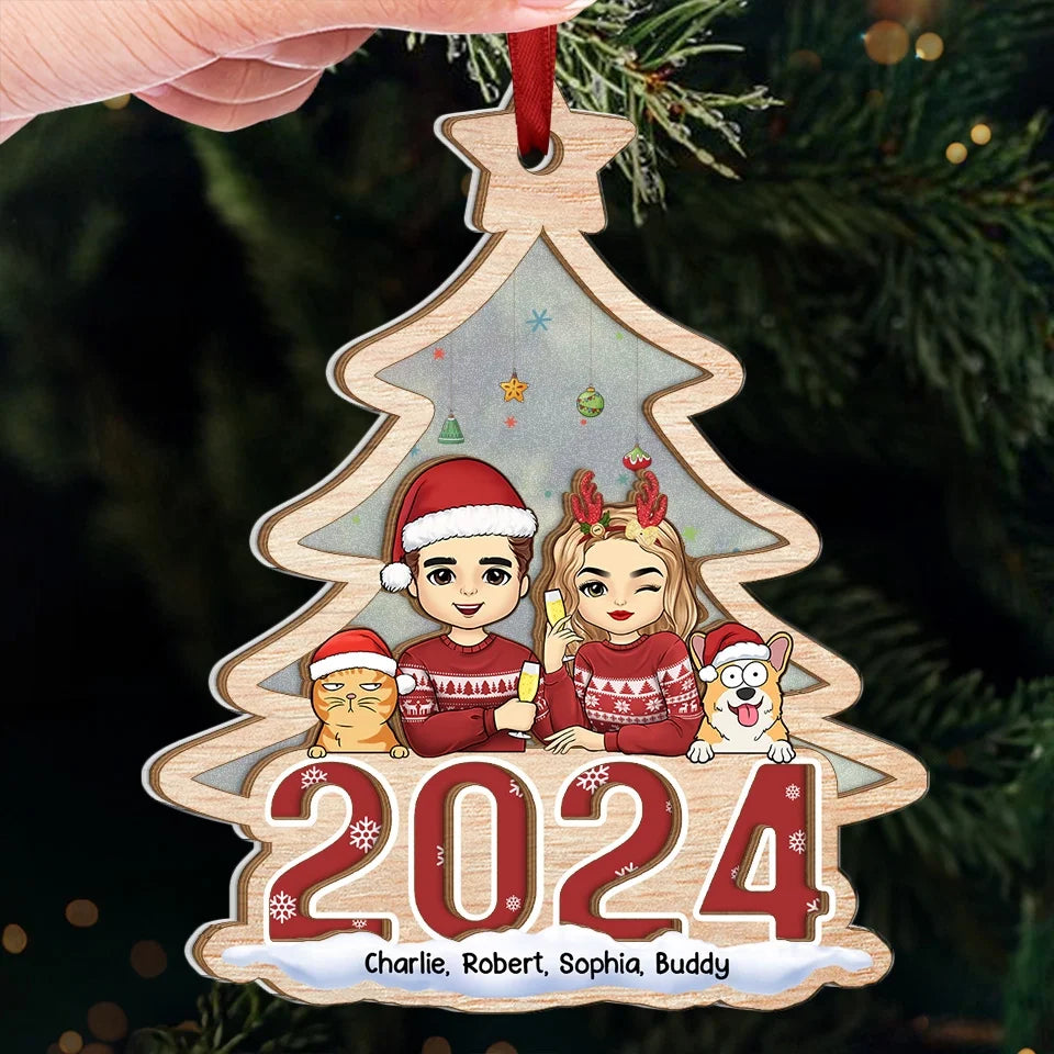 Together, We Make The Season Bright - Dog & Cat Personalized Custom Wood & Acrylic Ornament - Christmas Gift For Husband Wife, Pet Owners, Pet Lovers