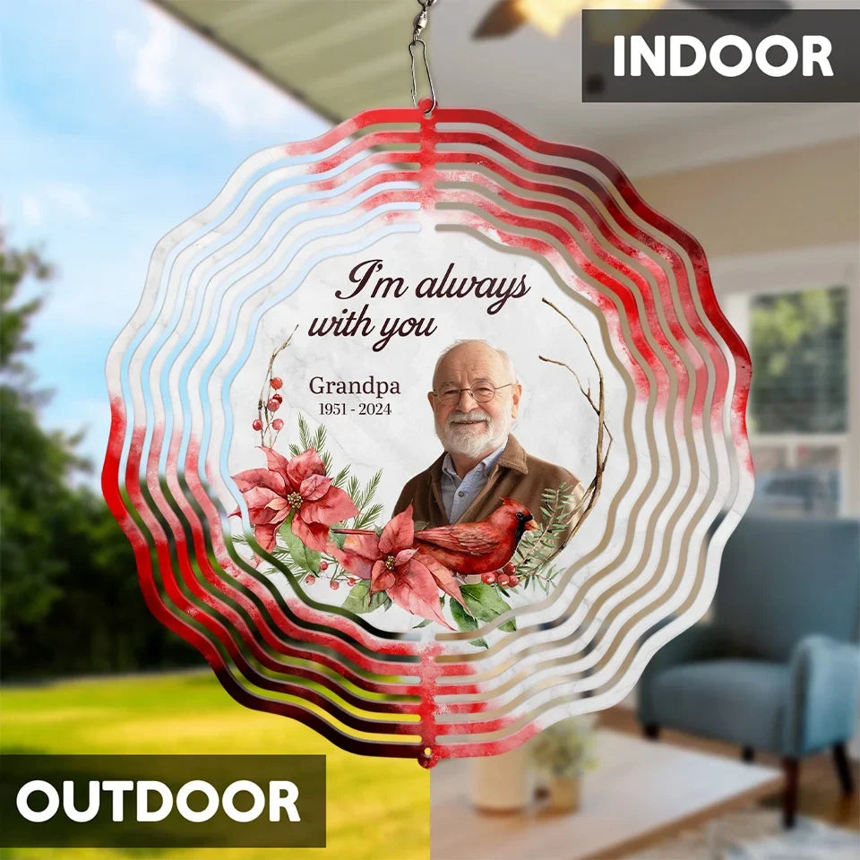 Custom Photo Not A Day Goes By That You Are Not Missed - Memorial Personalized Custom Wind Spinner - Sympathy Gift For Family Members