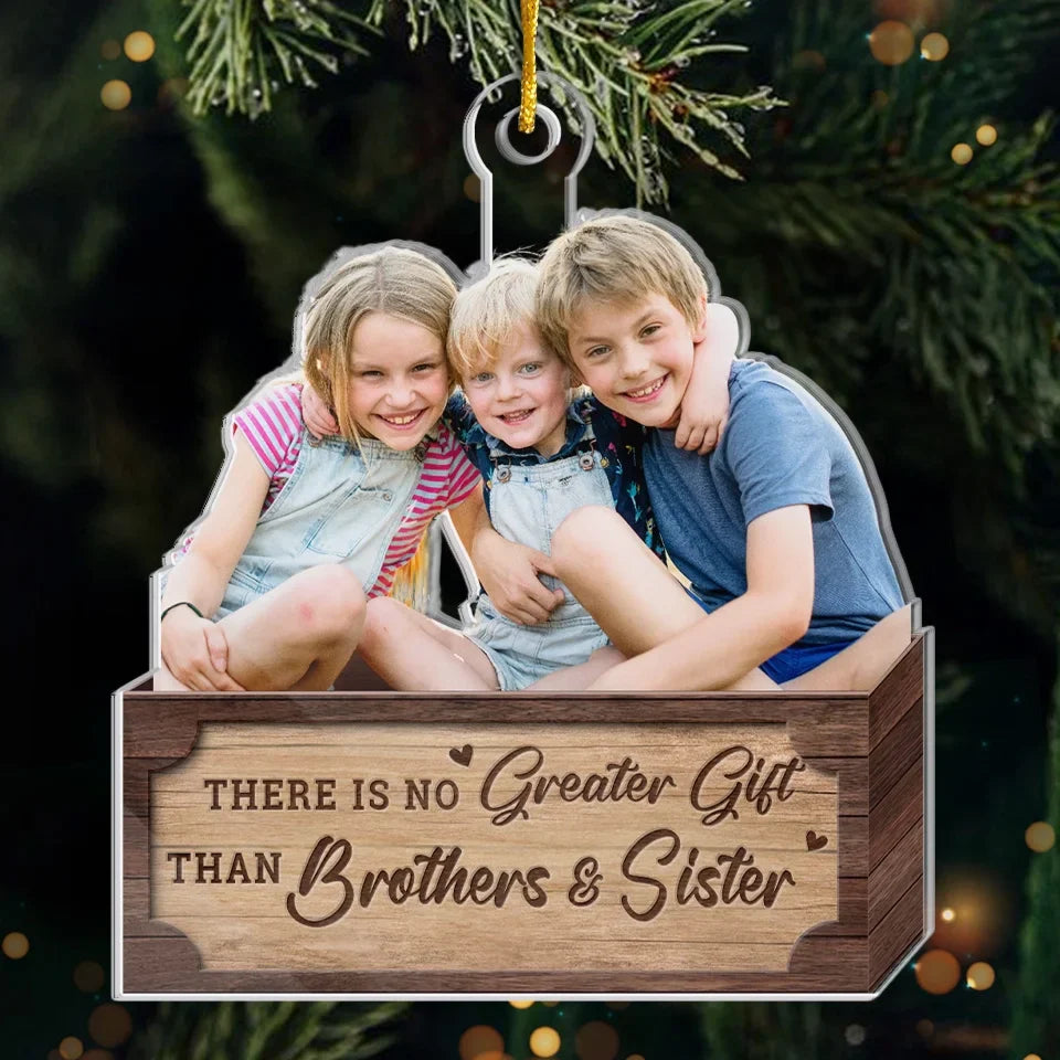 Custom Photo With You By My Side, Every Christmas Is Special - Family Personalized Custom Ornament - Acrylic Custom Shaped - Christmas Gift For Family Members, Siblings, Brothers, Sisters