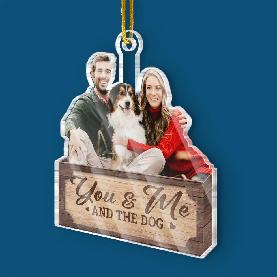 Custom Photo We Wish You A Waggy Christmas - Couple Personalized Custom Ornament - Acrylic Custom Shaped - Christmas Gift For Husband Wife, Anniversary, Pet Owners, Pet Lovers