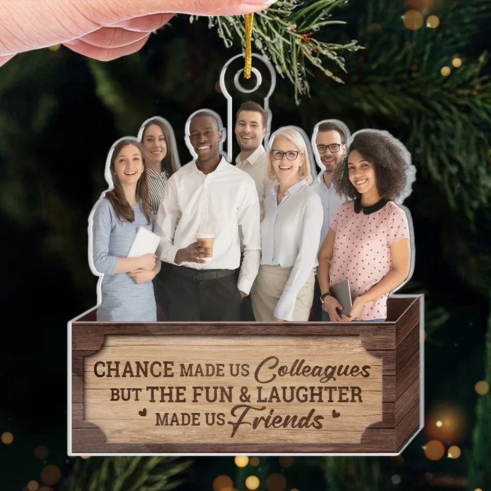 Custom Photo Seasons Greetings - Coworker Personalized Custom Ornament - Acrylic Custom Shaped - Christmas Gift For Coworkers, Work Friends, Colleagues