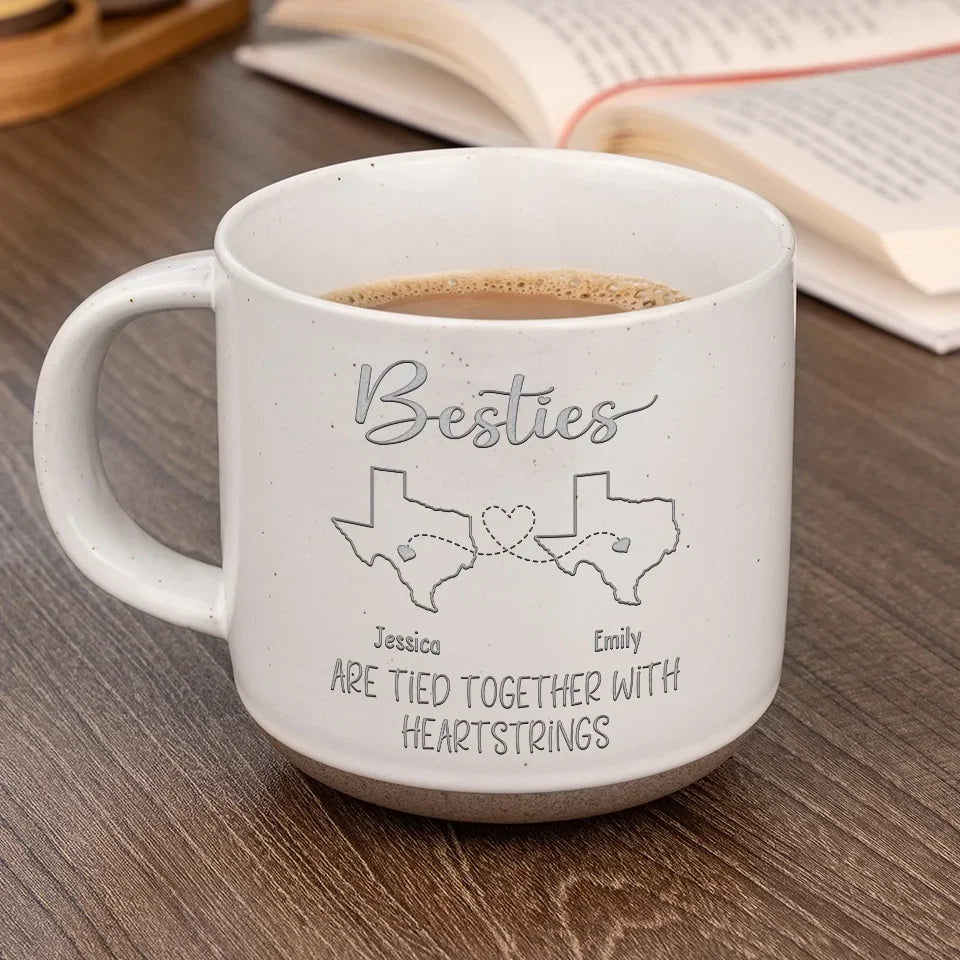 The Greatest Gift Of Life Is Friendship - Bestie Personalized Custom Pottery Mug - Gift For Best Friends, BFF, Sisters