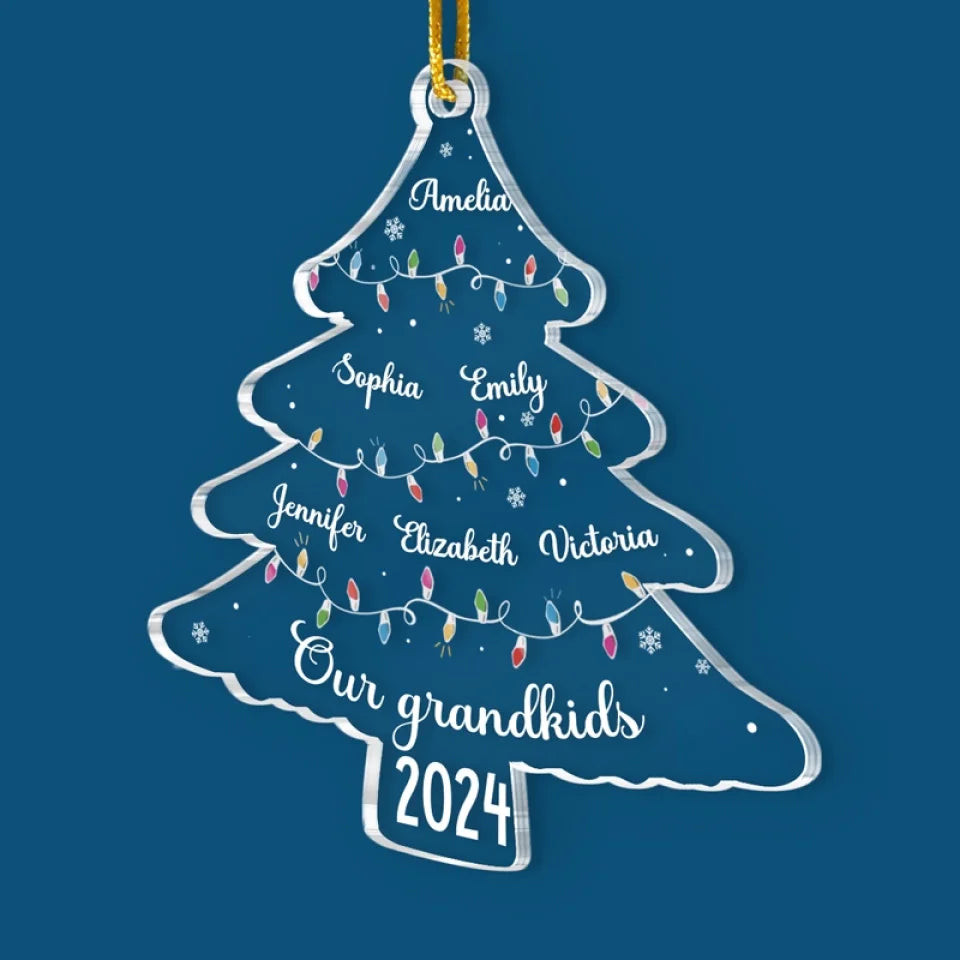 There's No Place Like Home For The Holidays - Family Personalized Custom Ornament - Acrylic Custom Shaped - Christmas Gift For For Grandma, Grandpa, Grandkids