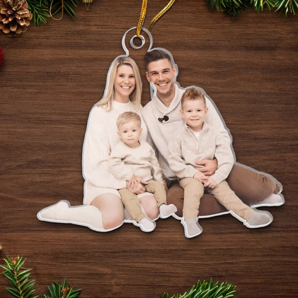 Custom Photo Christmas Warms The Soul And Tickles The Heart - Family Personalized Custom Ornament - Acrylic Custom Shaped - Christmas Gift For Family Members