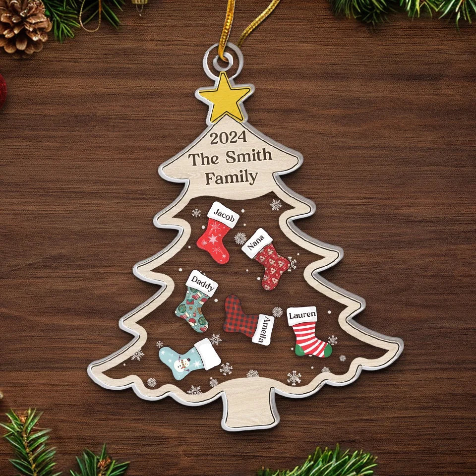 Our Love Grows Stronger And Brighter - Family Personalized Custom Ornament - Acrylic Custom Shaped - Christmas Gift For Family Members