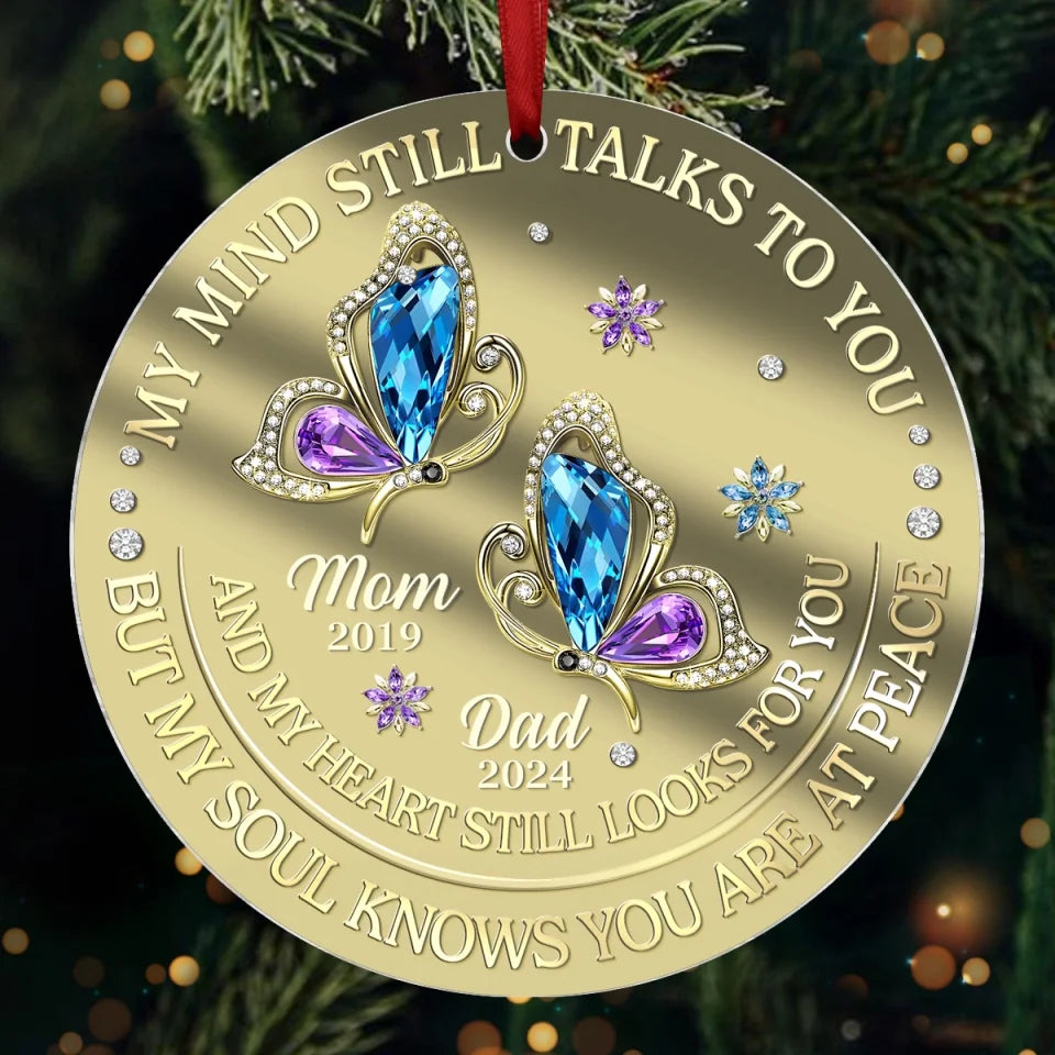Your Light Remains In Our Hearts - Memorial Personalized Custom Mirrored Acrylic Ornament - Sympathy Gift, Christmas Gift For Family Members