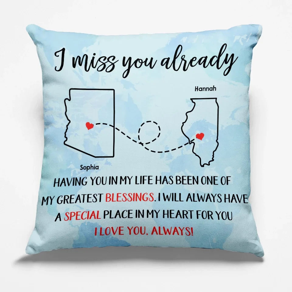 Distance Only Separates Our Bodies, Not Our Souls - Bestie Personalized Custom Pillow - Gift For Best Friends, BFF, Sisters