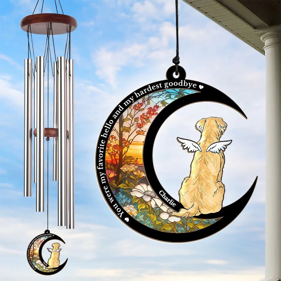 Your Memory Is Our Greatest Christmas Treasure - Memorial Personalized Custom Wind Chime Suncatcher - Sympathy Gift, Christmas Gift For Pet Owners, Pet Lovers